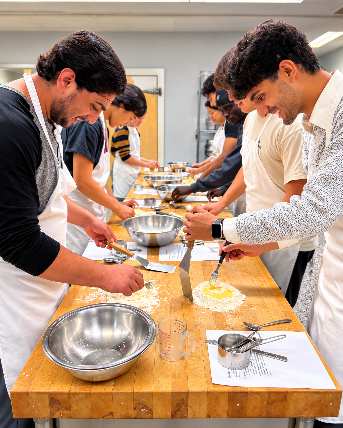 Students preparing food in the CALC kitchen